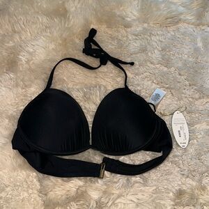 Black Push Up Swimsuit Tip with Adjustable Straps
